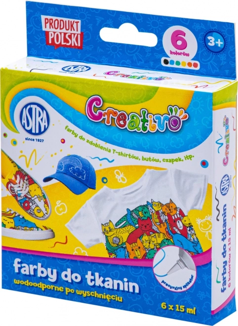 ASTRA CREATIVO Farby do tkanin 6x15ml