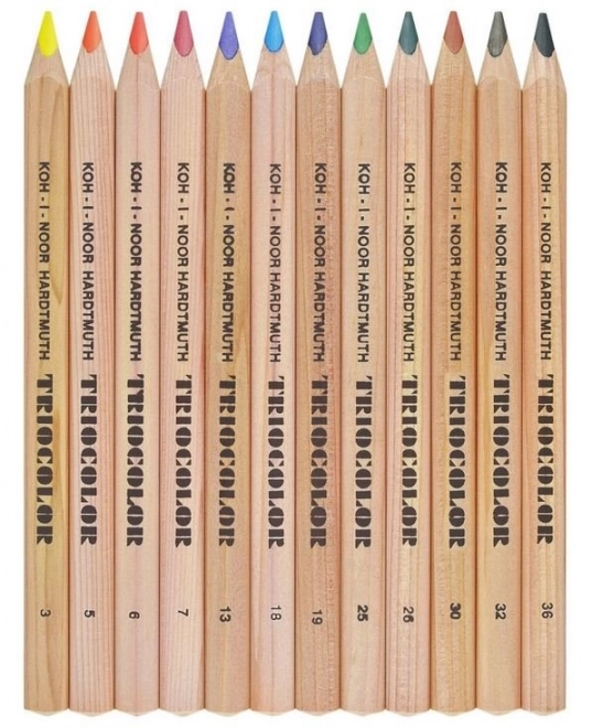 KOH-I-NOOR Trójkątne kredki Triocolor 3152 - 12 sztuk
