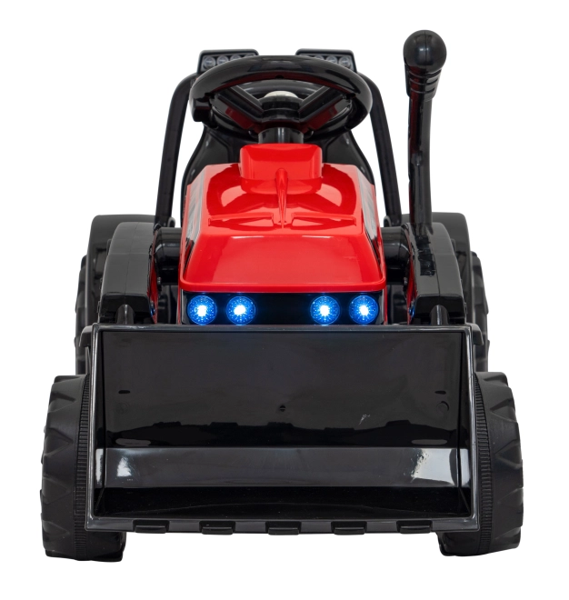 Dziecięcy traktor elektryczny z lemieszem – Czerwony