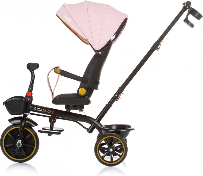 Rowerek trójkołowy z daszkiem Max Sport 2w1 Flamingo