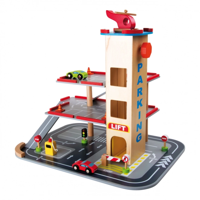 Drewniany parking z windą - Small Foot