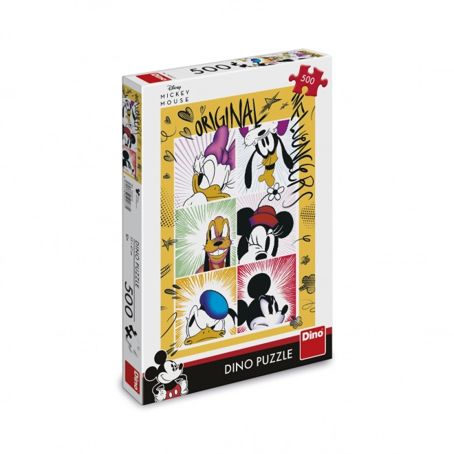 Puzzle Ekipa Myszki Mickey 47x33cm 500 elementów w pudełku 33,5x23x3,5cm