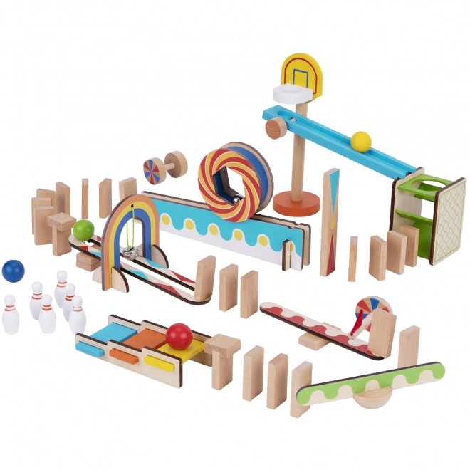 Drewniane klocki domino / domino puzzle Tooky Toy