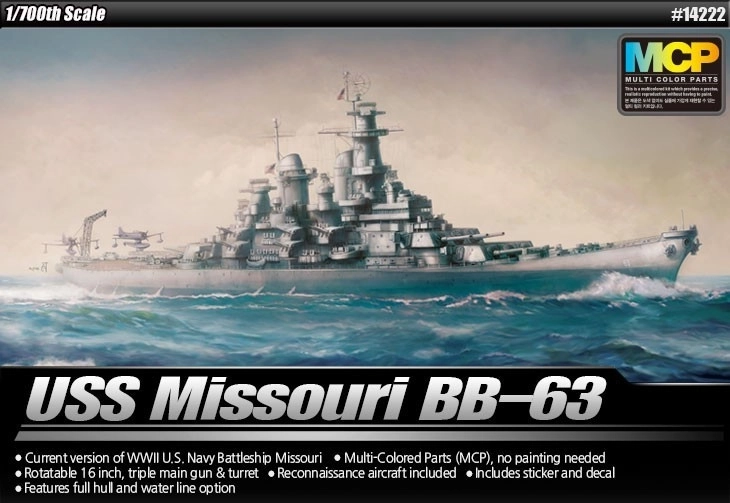USS Missouri BB-63 1/700 plastikowy model pancernika