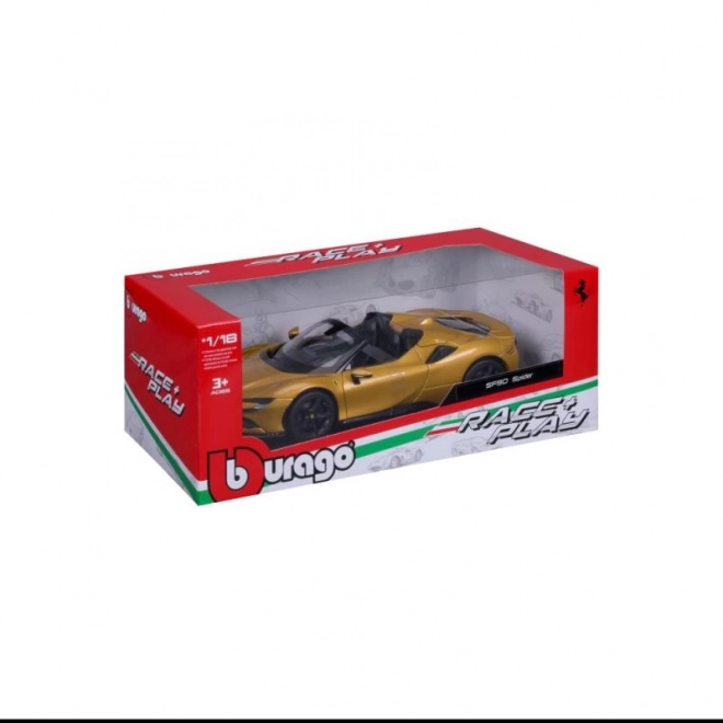 Bburago Ferrari SF90 Spider w skali 1:18 - żółty