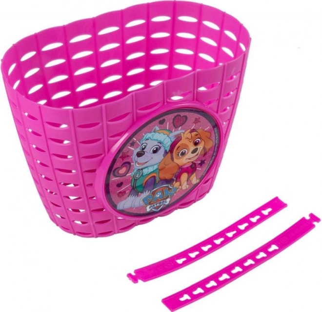 dziecięcy koszyk na rower z motywem PAW PATROL – różowy