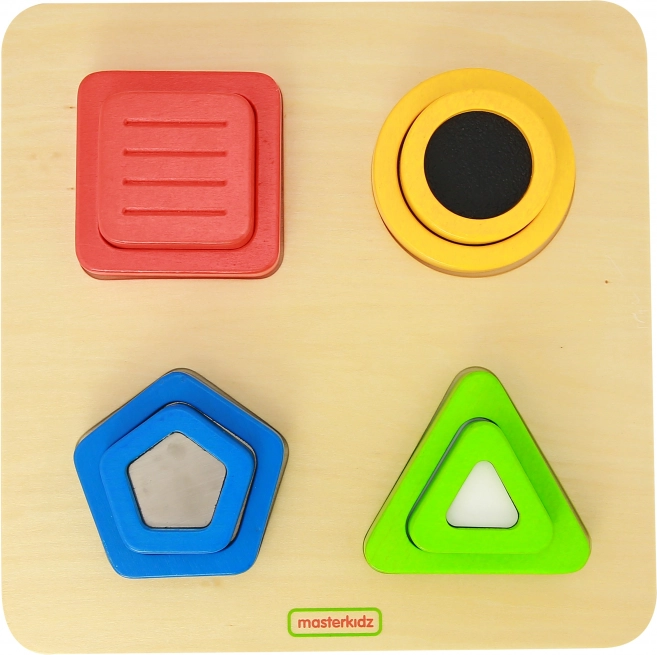 Drewniany sensoryczny sorter kształtów MASTERKIDZ Montessori