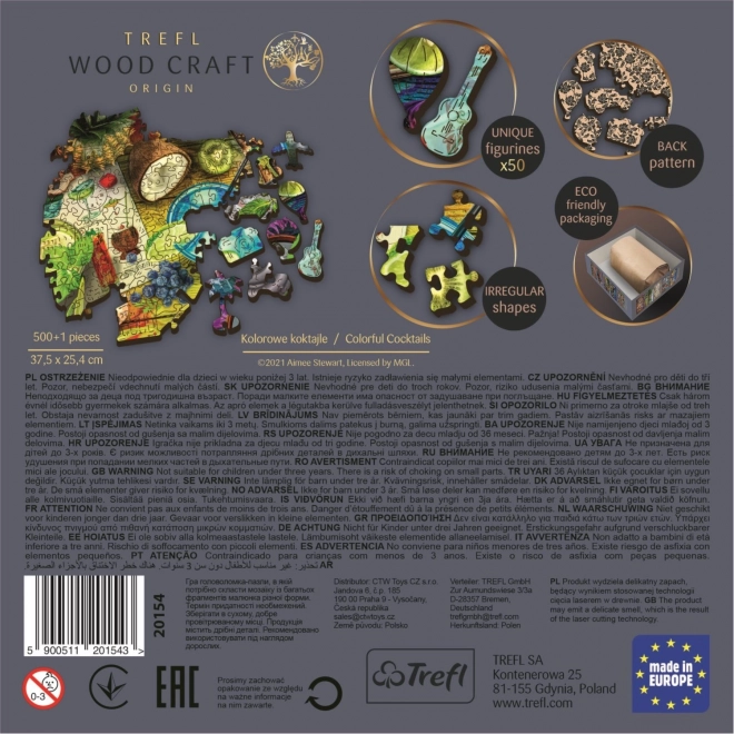 Puzzle Kolorowe koktajle TREFL Wood Craft Origin 501 elementów