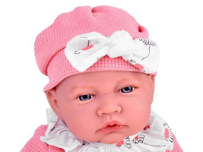 Interaktywna lalka dla dzieci 45 cm w różowym komplecie