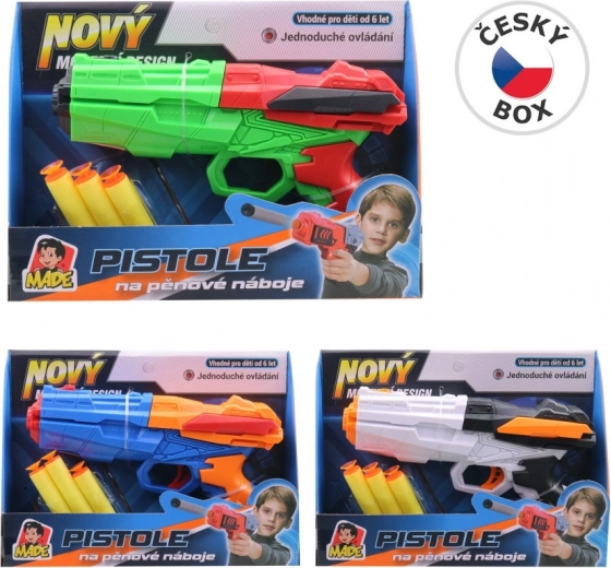 Pistolet z miękkimi nabojami dla dzieci, 20 cm