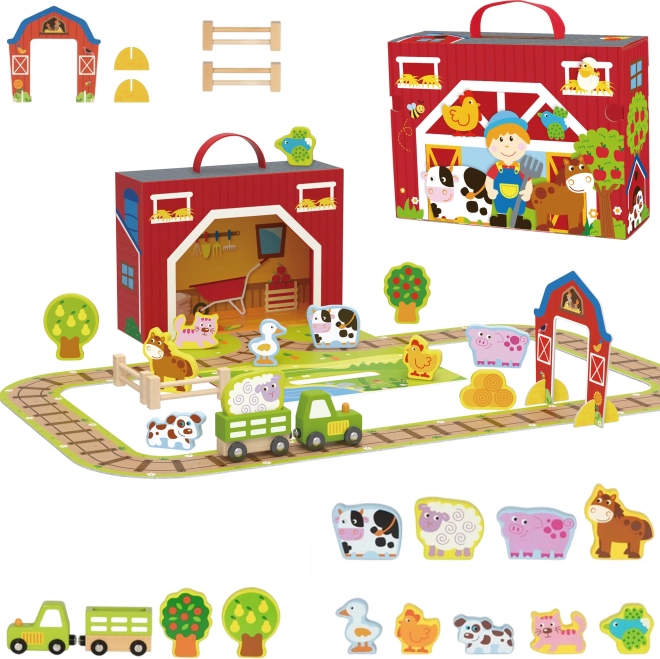 Drewniana farma w walizce Tooky Toy