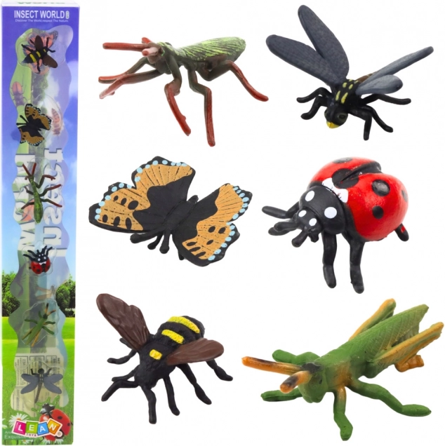 Zestaw mini figurek owadów Osa Modliszka Biedronka 4-6cm 6szt
