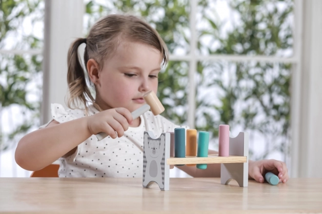 VIGA PolarB Drewniana ławeczka z młotkiem - Zabawka Montessori