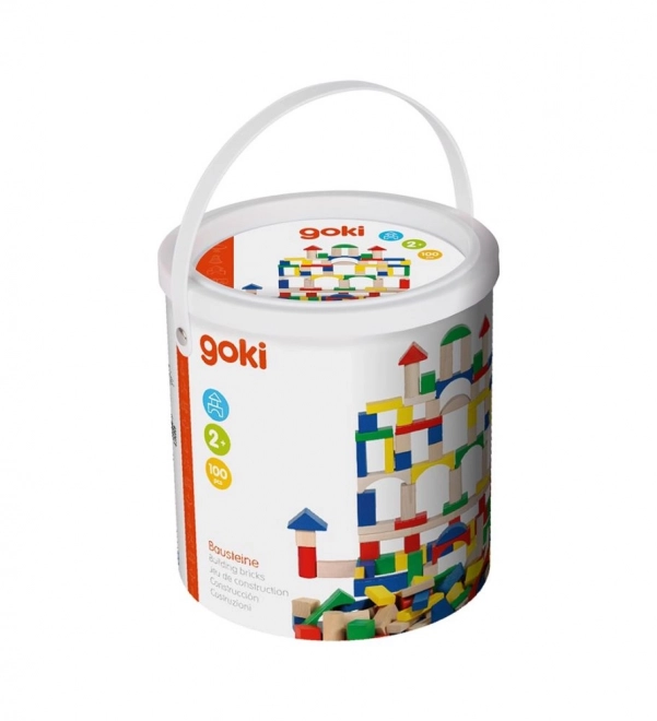 Klocki drewniane w wiadrze 100 szt.