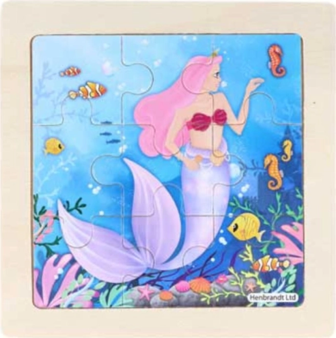 Drewniane puzzle syrenka 9 elementów