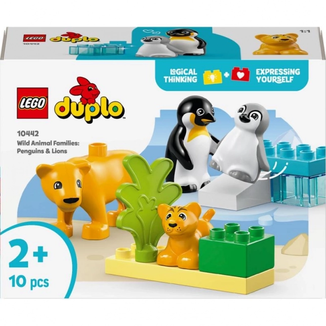 Lego Duplo Rodziny dzikich zwierząt: Pingwiny i lwy