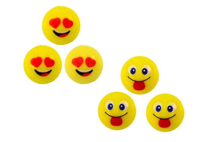 Zestaw żółtych piłeczek do skakania Emoji 6 szt.