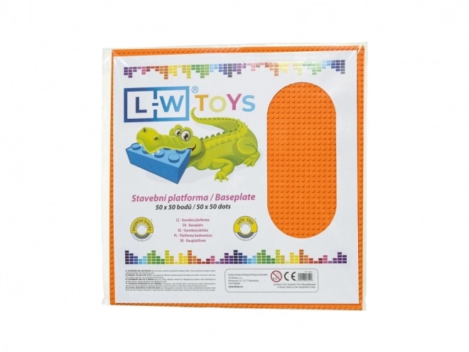 L-W Toys Duża podkładka do budowania 50x50 puktów pomarańczowa