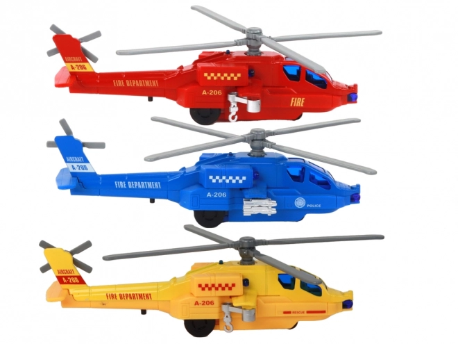 Helikopter ratunkowy z aluminium zasilany mixem dźwięków i świateł