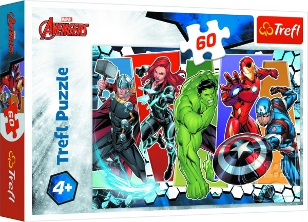 Puzzle Niezwyciężeni Avengers 33x22cm 60 elementów w pudełku 21x14x4cm