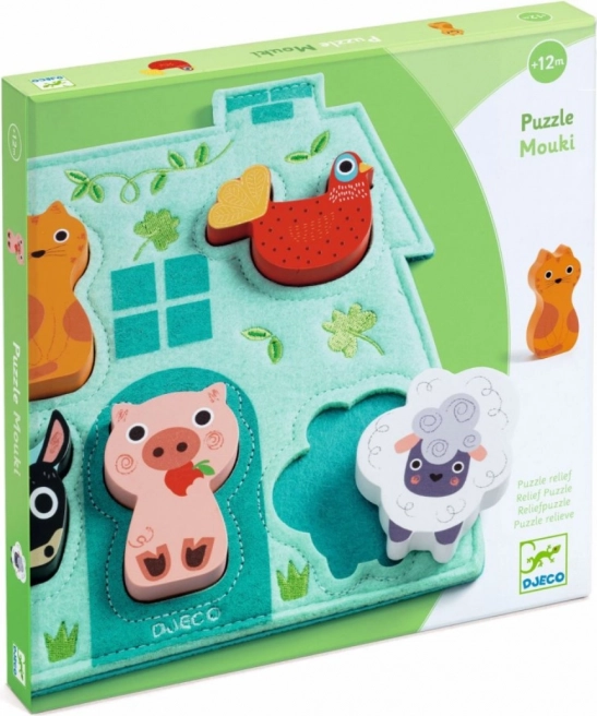 Drewniane puzzle Mouki dla dzieci od Djeco