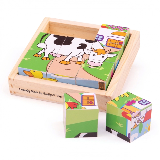 Puzzle obrazkowe bloki Zwierzęta