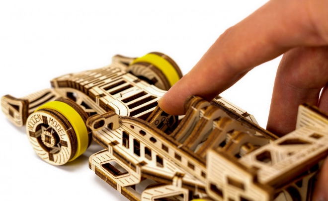 Drewniane Miasto 3D puzzle Wyścigowy Samochód Bolid 108 części