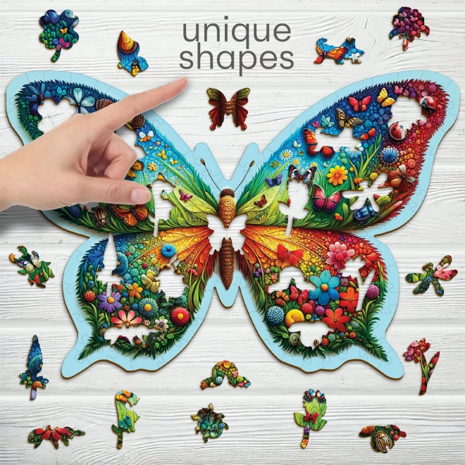 Drewniane puzzle Kolorowy Motyl 150 elementów