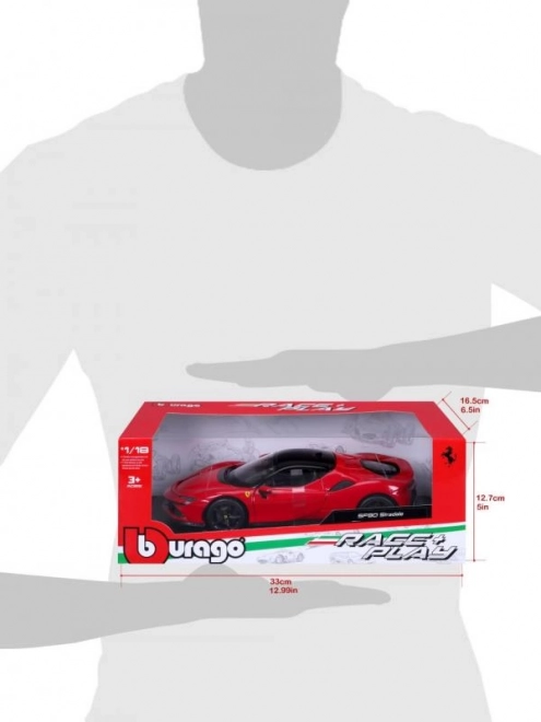 Metalowy model Ferrari SF90 Stradale czerwony 1:18