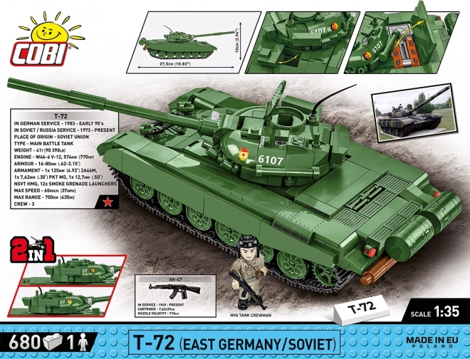 COBI 2625 Siły Zbrojne T-72 (NRD/ZSRR), 1:35, 680 k, 1 f