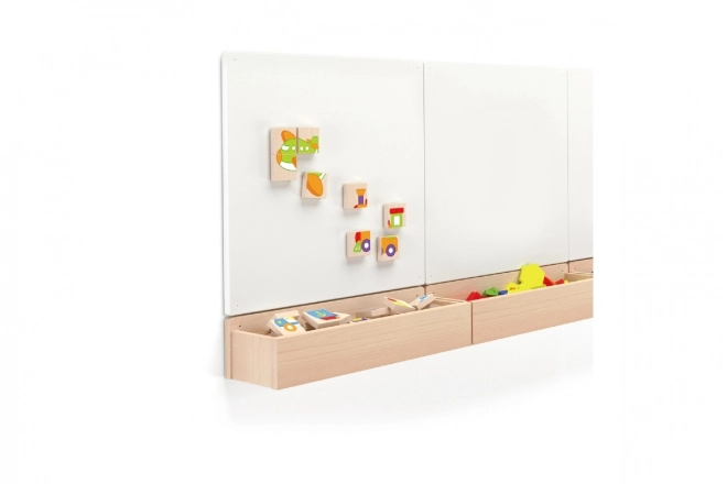 Drewniane magnetyczne puzzle - środki transportu