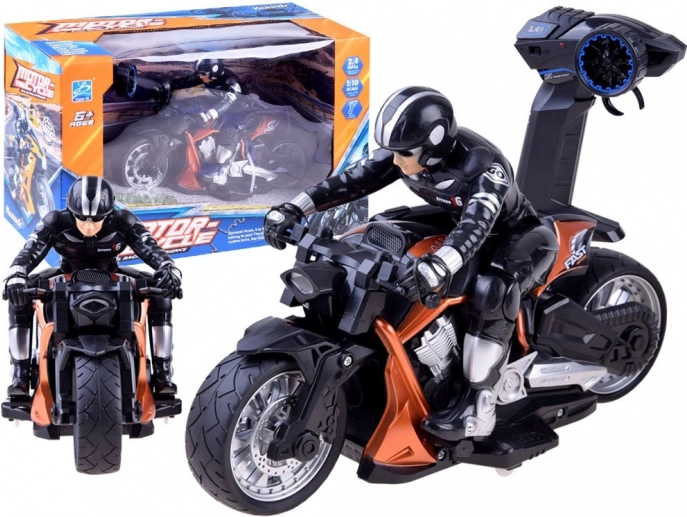RC sportowy motocykl z kierowcą 2,4 GHz – Pomarańczowa