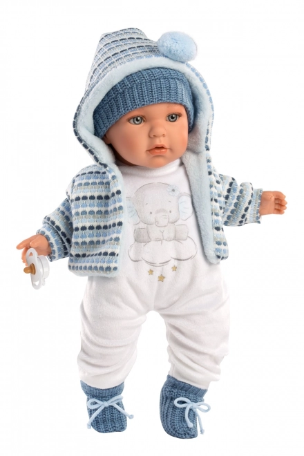 Llorens 42405 BABY ENZO - realistyczna lalka dźwiękowa z miękkim materiałowym ciałem - 42 cm
