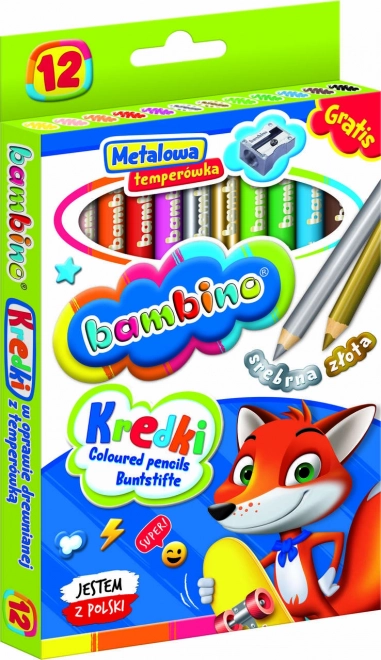 Kredki z temperówką Bambino - 12 sztuk