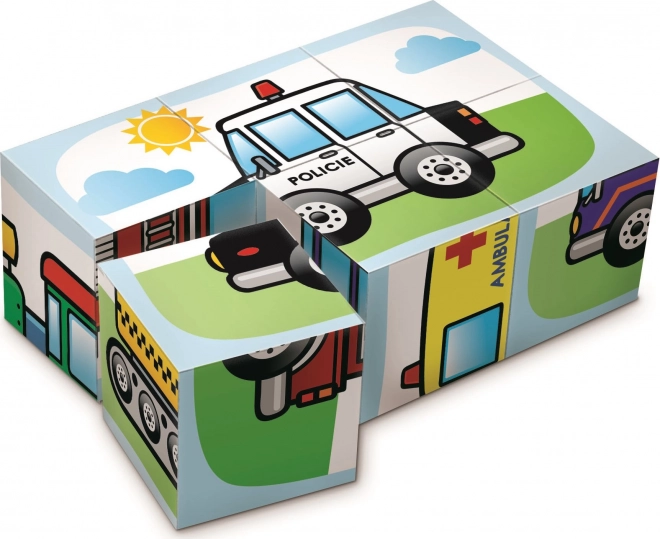 Obrazkowe kostki Transport 6 kostek
