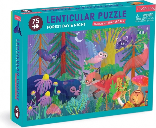 Puzzle z efektem lentikularnym Las w dzień i w nocy 75 elementów