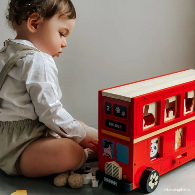 Drewniany autobus ze zwierzątkami Bigjigs