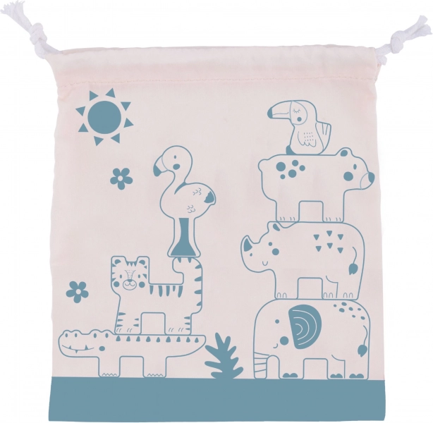 Drewniane kostki zwierzątka Montessori 9 szt. od Tooky Toy