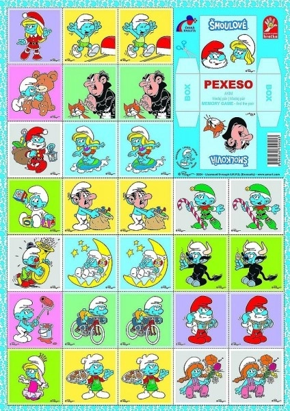 Pexeso Smerfy gra papierowa