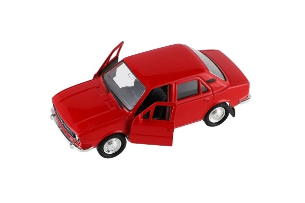 Samochód Welly Škoda 105L metal/plast 11cm 1:34-39 na wolny bieg 4 kolory w pudełku 15x7x7cm