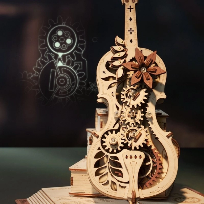 RoboTime drewniane mechaniczne puzzle Magiczne wiolonczelo (napęd elektryczny)