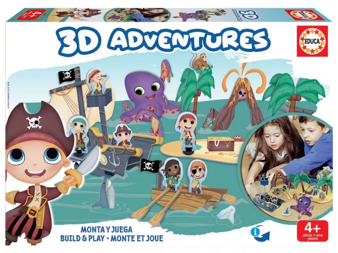 EDUCA 3D puzzle Wyspa Piratów 68 elementów