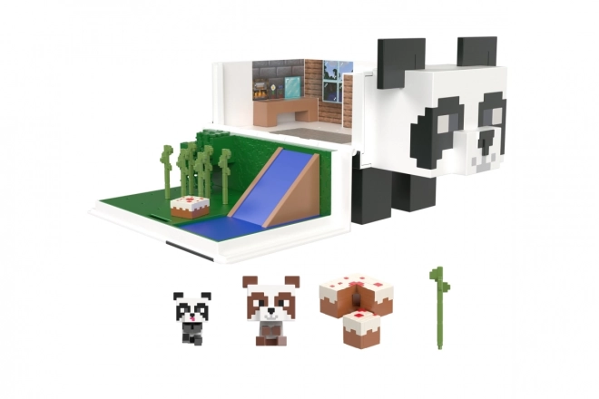 Zestaw figurek Minecraft domek do zabawy z pandą + 2 figurki