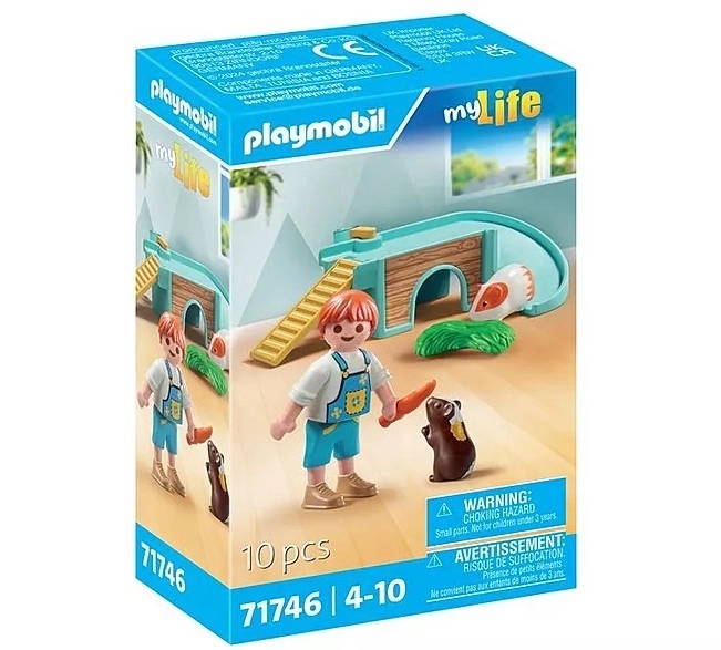 Zestaw figurek My Life chłopiec z świnkami morskimi