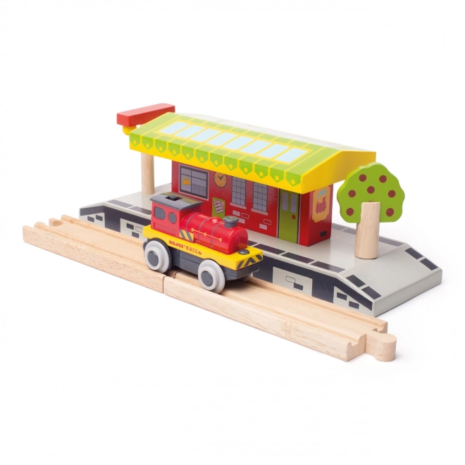 Bigjigs Rail Elektryczna lokomotywa Czerwony siłacz