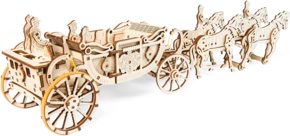 Ugears królewski powóz – 3D drewniane mechaniczne puzzle
