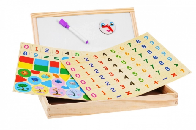 Drewniana magnetyczna tablica dla dzieci 3+ Zestaw edukacyjny + akcesoria