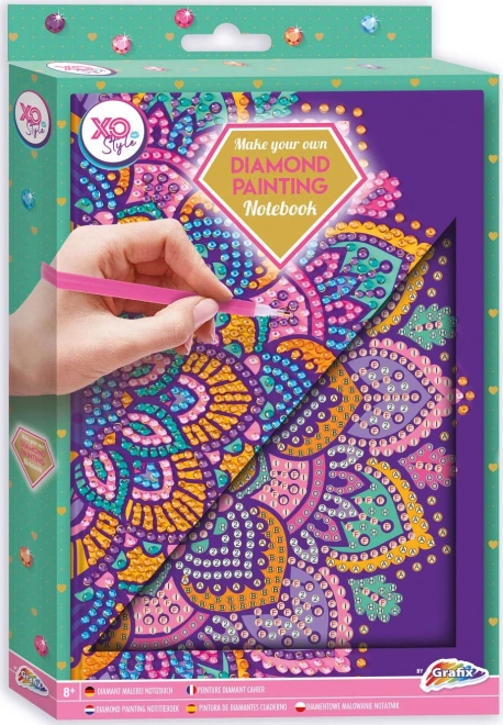 Bloczek A5 Fioletowa Mandala Malowanie Diamentami