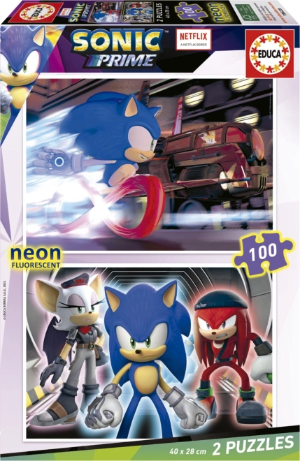 Świecące puzzle Sonic Prime 2x100 elementów