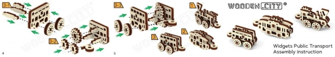 3D puzzle Środki transportu - Wooden City mini zestaw